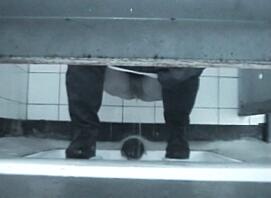 Women's Peeing in a Public Toilet